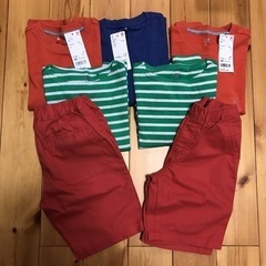 新品長Tシャツ5枚　短パン2枚　120双子