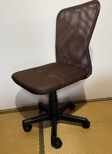 ブラウン　メッシュ　オフィスチェア　昇降　デスクチェア