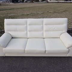 美品　ヤマダ電機オリジナル　3Pローソファ　W:205㎝　3人掛...