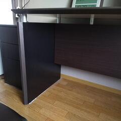 高級木目調幅広机ブラウン、  写真今週更新しました。の画像