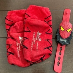 スパイダーマンソックス＆腕時計の画像