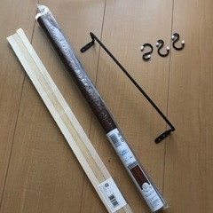 【差し上げます】DIY素材(木製角材、リメイクシート、S字フック...