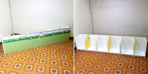 【菱野】 【託児所 保育園】 両面使える 木製本棚 保育園 幼稚園 店舗小物収納 店舗什器 キッズスペース