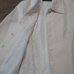 【JEAN&LOUIS】シンプル オフホワイト（白） ミドル丈　ショートコート　裏地付の画像