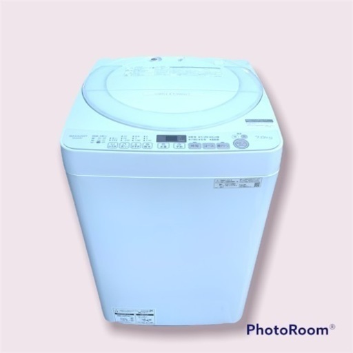 【引き取り限定】SHARPシャープ 全自動電気洗濯機 ES-KS70V-W 2020年製