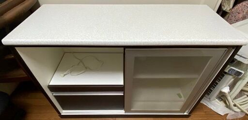［決まりました］キッチンボード　レンジボード　スライド式ドア　コンセント付【取りに来てくれる方限定】【セット出品あり】