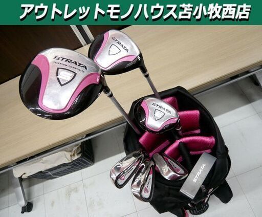 レディース ゴルフセット ストラータ STRATA 7本セット キャディバッグ付 中古 苫小牧西店