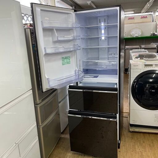 美品【 MITSUBISHI 】三菱  365L 3ドア冷凍冷蔵庫 真ん中野菜室 除菌 脱臭 氷点下ｽﾄｯｶｰ 自動製氷機 グロッシーブラウン MR-CX37EL