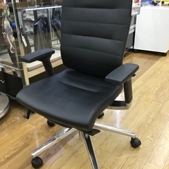 KE-56【ご来店頂ける方限定】ハイバック 本革デスクチェア 黒