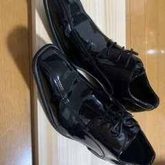 【結婚式用】エナメルシューズ黒（シークレットシューズ）