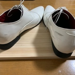 【結婚式】エナメルシューズ白（シークレットシューズ）の画像
