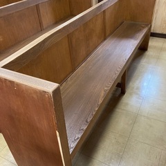 木製ベンチ　長さ240cmの教会用ベンチ