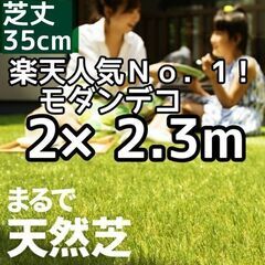 未使用品 人工芝　モダンデコ　高密度　35mm 幅200cm×長...