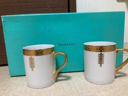 ■TIFFANY＆Co. 限定品　ゴールドバンドインペリアルペアマグカップ■