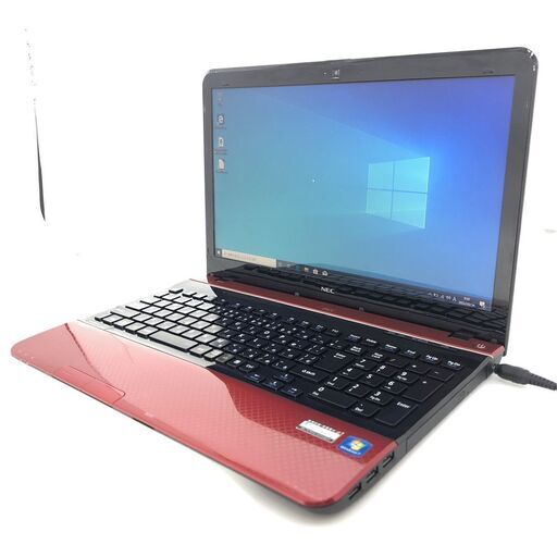新品SSD レッド ノートパソコン 中古美品 15.6型 NEC PC-LS150HS6R 第2世代 Core i5 8GB DVDマルチ 無線 Wi-Fi カメラ Win10 Office