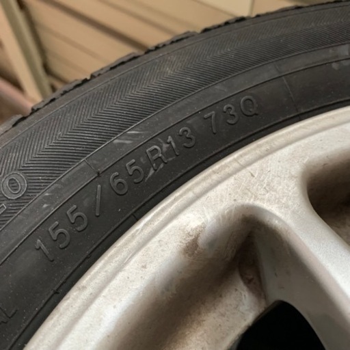 10/20 終 奥田 販売済冬タイヤ アルミホイール 4本セット 155/65 R13 730 菊倉TK