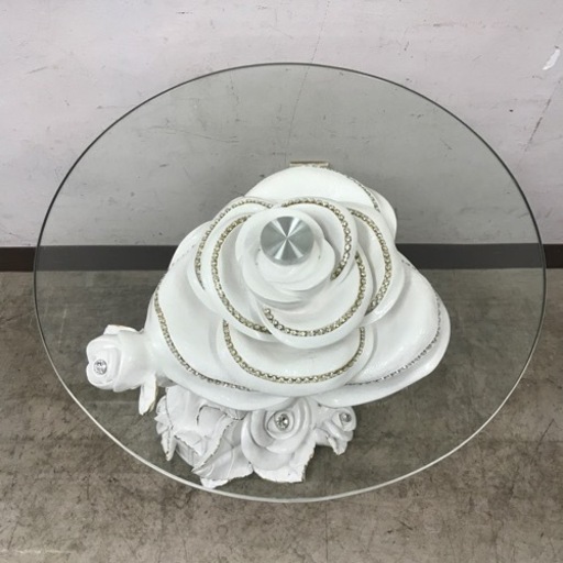 取引場所　南観音　K2205-411 Diamond Rose cafe table ガラステーブル
