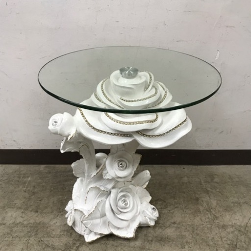 取引場所　南観音　K2205-411 Diamond Rose cafe table ガラステーブル