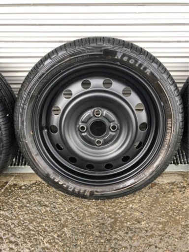 15インチ鉄ホイール　165/50/15 4.5j バリ溝　pcd100