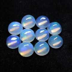 【卸売販売】天然オパール ブルー系 0.5ct以上 6mm ルー...