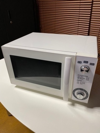✨電子レンジ　ツインバード　フラット　白　2017年製　中古