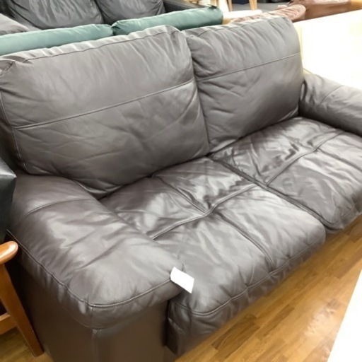 2人掛けソファー ニトリ 使用感有 半皮 ブラック