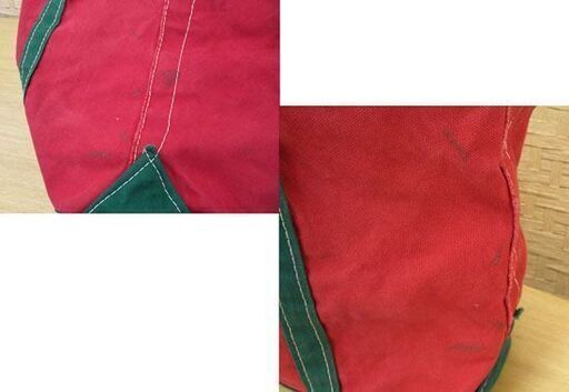 希少 L.L.Bean トートバッグ 80s～90s BOAT AND TOTE ボートアンドトート キャンバス地 エルエルビーン クリスマスカラー 赤×緑 札幌 手稲