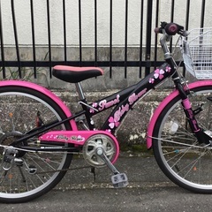 ＜整備・美品車＞可愛い?女の子用・22インチ・自転車・シマノ変速 6段シフト・LEDライト・洗車済
