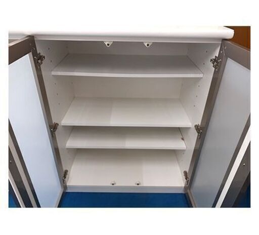 札幌 値下げ【ちょっといいミドルレンジボード 鏡面仕上げ】幅120cm 木目調 バイカラー 2トーンカラー 家電ボード 食器棚 キッチン家具 本郷通店
