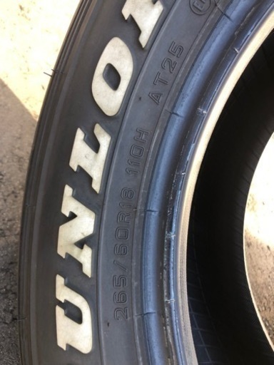 265/60R18 4本　ハイラックス ブラックラリーエディション 純正タイヤ ホワイトレター ダンロップ　DUNLOP GRANDT