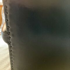 ドイツ製　アンティーク　黒　本革レザー　３人掛けソファー　の画像