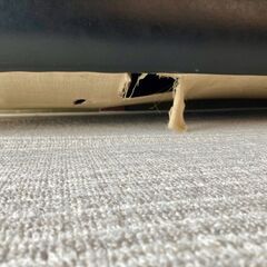 ドイツ製　アンティーク　黒　本革レザー　３人掛けソファー　の画像