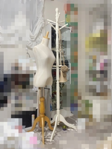 ９号サイズ木製猫脚トルソー\u0026姫系木製洋服掛けショルダーバッグセット