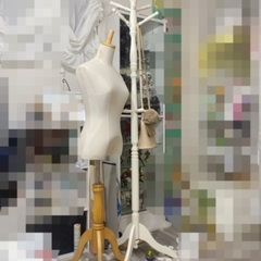 ９号サイズ木製猫脚トルソー&姫系木製洋服掛けショルダーバッグセット
