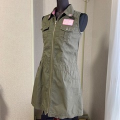 美品❣️アーミー色ジャンスカの画像