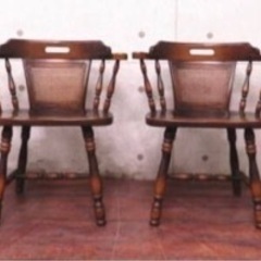 ④2877番✨定価16万円‼️■美品■飛騨産業■キツツキ■ナラ材■ウィンザーチェア4脚セット■の画像