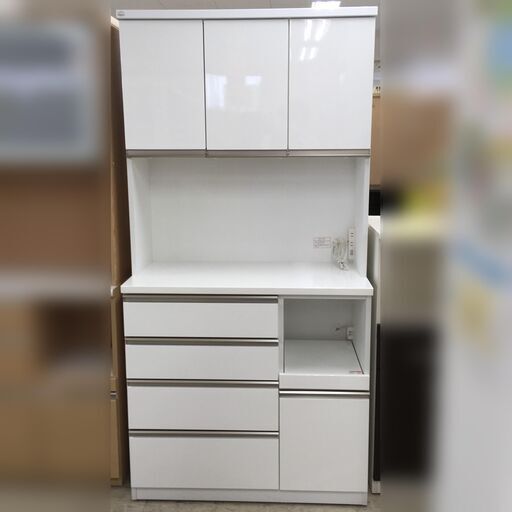 J1161 ニトリ 食器棚 キッチンボード ゾロ 100KB-WH ホワイト 998×505×2005 クリーニング済み