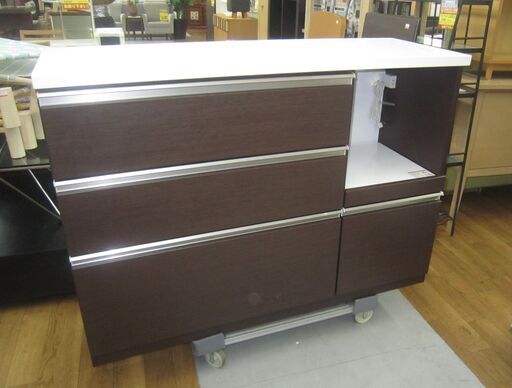 R302 三幸ジャパン キッチンカウンター、モイス板付、幅119cm 美品