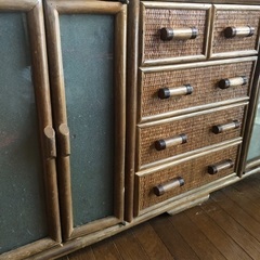 籐のキャビネット アジアン家具