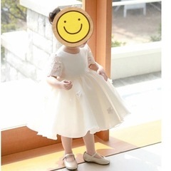 /子供用ドレス白/ 結婚式 パーティ サイズ:80の画像