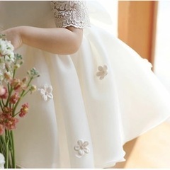 /子供用ドレス白/ 結婚式 パーティ サイズ:80の画像