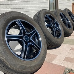 15インチ タイヤ&アルミホイール 4本セット 195/65R15 PCD114.3 5穴6J +45の画像