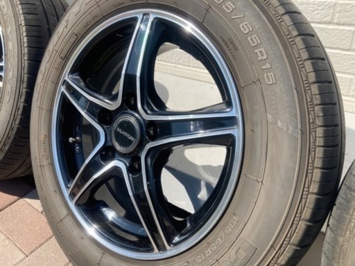 15インチ タイヤ&アルミホイール 4本セット 195/65R15 PCD114.3 5穴6J +45