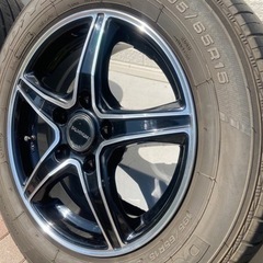 15インチ タイヤ&アルミホイール 4本セット 195/65R15 PCD114.3 5穴6J +45の画像