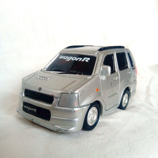 ミニカー　スズキ　ワゴンR　ドライブタウン　シルバー　小ぶり