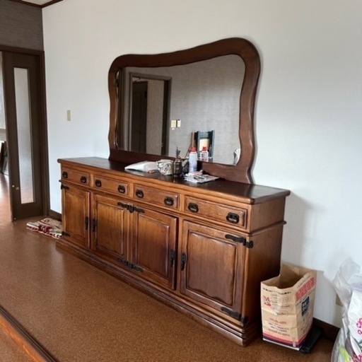 ミラー付きキャビネットアメリカン家具収納棚