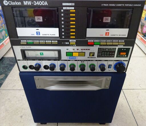 【引取限定】クラリオン　ポータブルカラオケ機　MW-34100A　マイク・カセット付き【小倉南区葛原東】