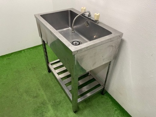 業務用　ステンレス　１槽シンク流し台　蛇口付き　店舗　飲食店　W750ｘD450ｘH800ｍｍ