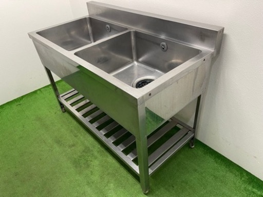 業務用　ステンレス　２槽シンク流し台　店舗　飲食店　厨房　W１２００ｘD６００ｘＨ８００ｍｍ