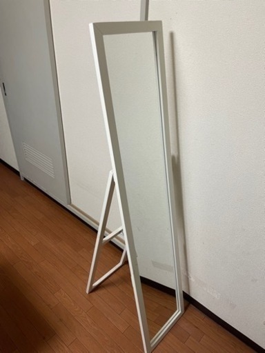 木製スタンドミラー ホワイト 　幅320mm×高さ1500ｍｍ